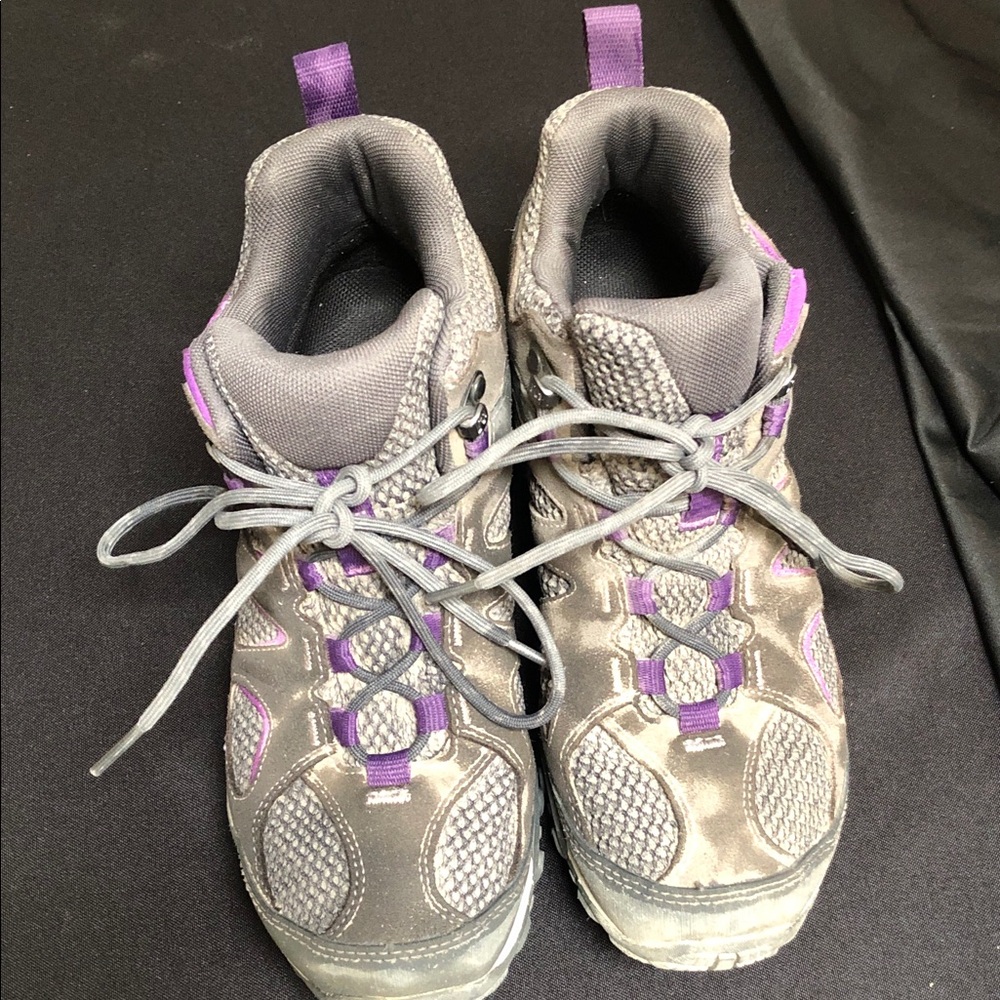 Gray and Purple Hiking Shoes